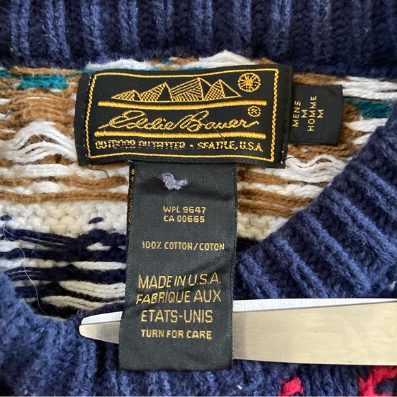 Vintage Eddie Bauer Knit Sweater Nordic Men's Sz M USA Made - Picture 4 of 9